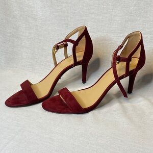 MICHAEL Michael Kors Simone suede mid heel sandal heel